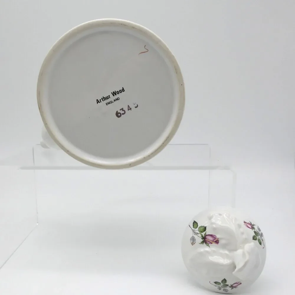 Vintage Arthur Wood England #6345 Floral Teapot by Ornamental Lid Tall Handle